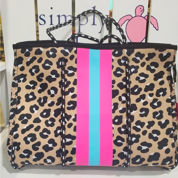Simply Southern Handbags - Simply Southern Leopard Neoprene Tote